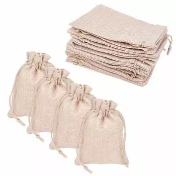 PH PandaHall японский стиль затягивающийся мешок упаковочный мешок подарочная упаковка ювелирные изделия мешочек 100 штук для подарка милые декоративные детали оригинальный лен