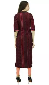 Phagun Абстрактный Болливуд Дизайнер Район Курта Этническое Платье Туника Курти 10 красный