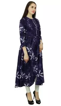 Phagun Cotton Tie-Dyed Designer Women Kurta Этнический топ-туника Платье Anarkali 10