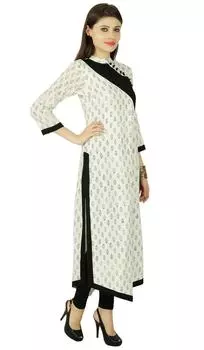 Phagun Цветочный Болливуд Курта Женский Этнический Хлопок Курти Хлопок Топ Туника 10