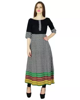 Phagun Indian Bollywood Печатная Курта Женская Этническая Курти Хлопковая Туника 10