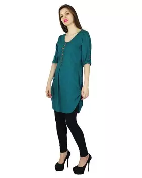 Phagun Indian Designer Bollywood Kurta Women Ethnic Kurti Casual Top Tunic 10 тил синий