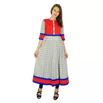 Phagun Indian Designer Kurta Women Bollywood Этническая Курти Хлопковая Туника Платье 10