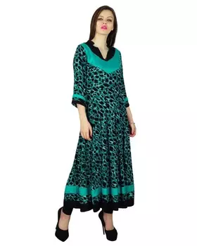 Phagun Indian Designer Kurti Camouflage Print Kurta Women Casual Top Tunic 10 тил зеленый