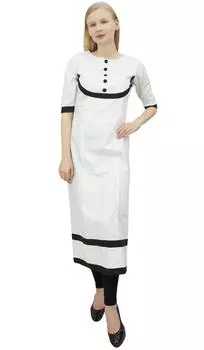 Phagun Indian Women s White Designer Kurta Kurti Bollywood Ethnic Dress-10 14 белый