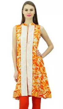 Phagun индийский этнический вискоза панджаби курти для женщин воротник-стойка повседневная туника 10 розовый