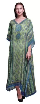 Phagun Индийский Традиционный Этнический Женский Лонг-Бич Кафтан Пляжная Одежда Бикини Покрывание Макси 4X-5X средний синий