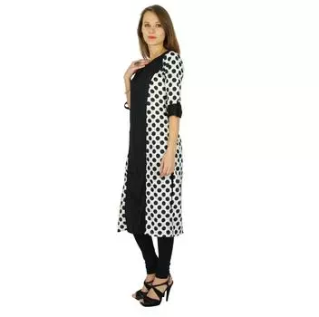 Phagun Kurta Designer Indian Bollywood Women Ethnic Kurti Casual Tunic Dress 10 чёрный