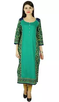 Phagun Kurta Tie Dyed Rayon Женское этническое платье-туника Kurti Top 10