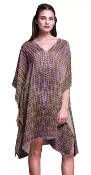 Phagun Ladies Kaftan Праздничная домашняя одежда Midi Dress Beach Coverup-4X-5X 4X-5X разноцветный