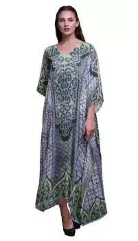 Phagun Пейсли Этнические дамы Kaftan Holiday Loungewear Maxi Dress Beach 4X-5X фиолетовый