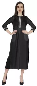 Phagun Повседневная одежда Длинная куртка Для женщин Рукава 3–4 Дизайнерский вырез Этническая одежда 3XL чёрный