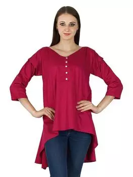 Phagun Rayon Kurti Designer Bollywood Kurta Indian Women Casual Top Tunic 10 маджента
