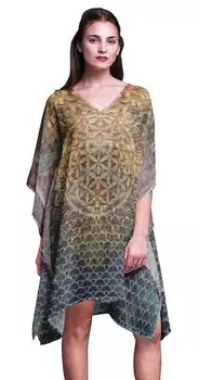 Phagun Short Caftan Midi Dress Beach Swimwear Cover up Womens Kaftan-4X-5X 4X-5X розовый