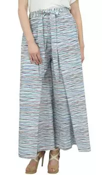 Phagun Синий Хлопковый Поплин Рыбак Шаровары Широкие Женские Пижамы Для Йоги-L Large синий