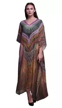 Phagun Snake Animal Skin Womens Long Beach Kaftan Пляжная одежда Бикини Coverup Maxi 4X-5X оранжевый