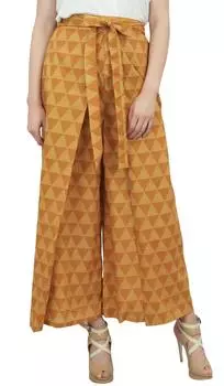 Phagun Thai Fisherman Pants Оранжевые женские брюки с принтом Tie Knot Waist-L Large оранжевый