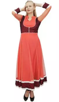 Phagun Женская Персиковая Болливудская Туника Дизайнерская Этническая Сетка Anarkali Kurta-10 10 персиковый