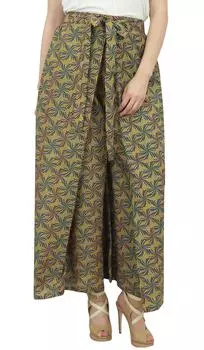Phagun Женские цыганские пижамы Зеленые брюки с эластичной резинкой на талии Thai Fisherman Pant-L Large оливковое зеленый