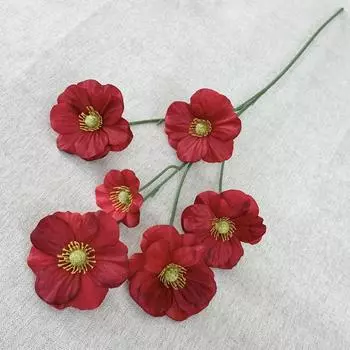 Phalaenopsis Flower Artificial Wedding Hotel Restaurant Desktop Decoration Dark Red