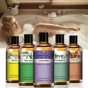 PHATOIL 100 мл эфирные масла эвкалипта, мяты, корицы, ароматерапевтическое масло терапевтического класса, масло сладкого апельсина, лаванды, чайного дерева для диффузора Sweet Orange