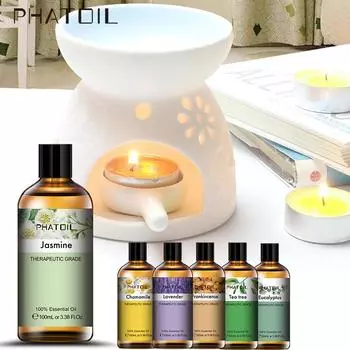 PHATOIL 100 мл чистая ваниль, лаванда, сандал, эфирные масла для ароматерапии, диффузор, массаж, йога, релаксация, уход за волосами и кожей, духи «сделай сам» Cinnamon