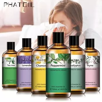 PHATOIL 100 мл чистого эфирного масла мяты, лаванды, лимона для облегчения простуды, профилактики гриппа, эвкалипта, корицы, масла чайного дерева, диффузор для свежести воздуха Clove