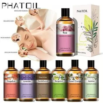 PHATOIL 100 мл иланг-иланг, ваниль, герань, цветочное ароматическое масло, масло жожоба, ароматические свечи «сделай сам», здоровый успокаивающий воздух, свежий уход, спа-массаж тела Sweet Orange