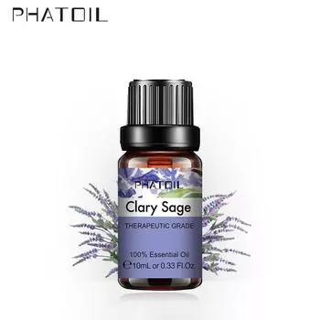 PHATOIL 10/20/30 мл Эфирные масла мускатного шалфея для спа-массажных масляных горелок Увлажнители Очиститель воздуха Чистые и натуральные эфирные масла 1 pc