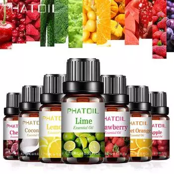 PHATOIL 10 мл Ароматические масла клубники, манго, яблока и фруктов для блеска для губ, изготовления свечей, мыла, спа-массажа, йоги, релаксации, ароматерапевтического диффузора Sweet Orange
