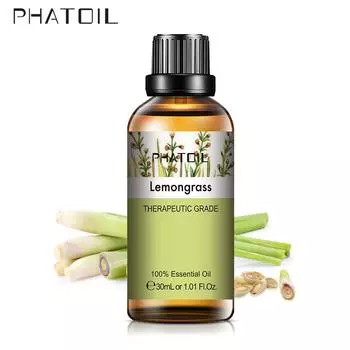 PHATOIL 30/60 мл чистое эфирное масло лемонграсса Ароматерапевтические диффузоры Массажные ароматы Репеллент Очищает воздух Бактерицидное массажное масло для тела 1 PC