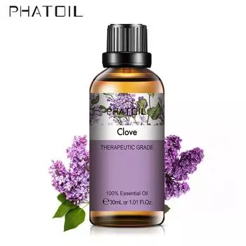 PHATOIL 30/60 мл натуральное эфирное масло гвоздики для освежителя воздуха, ароматерапии, спа, ухода за телом, облегчения состояния, повышения иммунитета, здорового успокоения 1 PC