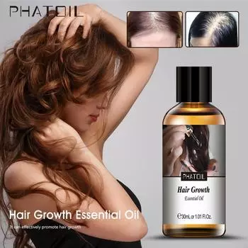 PHATOIL 30 мл составные эфирные масла хороши для восстановления роста волос, ухода за волосами, кожи головы, водорастворимое масло, натуральное эфирное масло растений Hair Growth Essential Oil