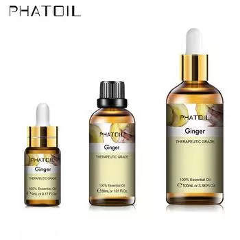 PHATOIL 5/10/30/100 мл эфирное масло чистого имбиря для роста волос, предотвращения выпадения волос, повышения иммунитета, лечения мышечных растяжений, водорастворимое масло 1 PC