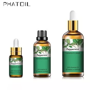 PHATOIL 5/10/30/100 мл эфирный диффузор перечной мяты для освежающего лечения солнечных ожогов, репеллент для кожи, очищение воздуха, эфирное масло терапевтического класса 1 PC