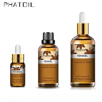 PHATOIL 5/10/30/100 мл чистое эфирное масло фенхеля с капельницей Спа-массаж Уход за телом Очиститель воздуха Уход за кожей Натуральное ароматическое масло 10ml+Dropper
