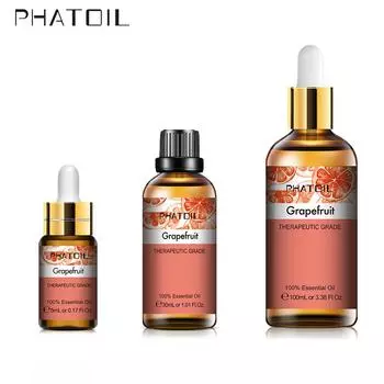 PHATOIL 5/10/30/100 мл Эфирные масла грейпфрута для ароматерапевтического диффузора, фруктовые масла идеально подходят для ухода за кожей, спа-массажа, йоги, релаксации Grapefruit
