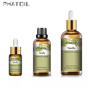 PHATOIL 5/10/30/100 мл Эфирные масла ванили с капельницей Спа-массажное масло Горелки Увлажнители Уход за кожей Диффузоры для ароматерапии Эфирные масла 1 PC