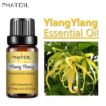 PHATOIL 5 мл/10 мл/15 мл/30 мл/100 мл чистое эфирное масло иланг-иланга для увлажнителя, аромат, освежение воздуха, уход за кожей, пониженное кровяное давление Ylang Ylang-5ml+Dropper
