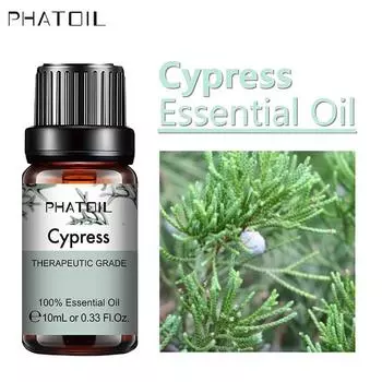 PHATOIL 5 мл/10 мл/15 мл/30 мл/100 мл Натуральное ароматическое масло кипариса СПА-массаж тела Уход за кожей Уход за свежестью воздуха Чистый растительный экстракт Эфирное масло Cypress-5ml+Dropper