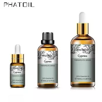 PHATOIL 5 мл/10 мл/30 мл/100 мл эфирное масло кипариса для очистителя воздуха, уход за кожей, спа-массажное масло, чистое антибактериальное эфирное масло, дегельминтизация 1 PC