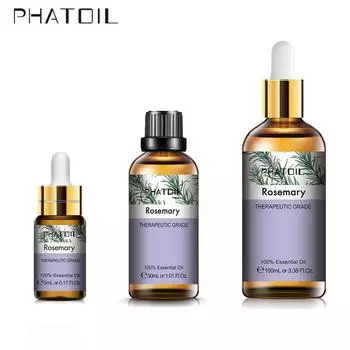 PHATOIL 5 мл/10 мл/30 мл/100 мл эфирное масло розмарина ароматерапия для изготовления свечей, мыла, парфюмерный диффузор свежести воздуха, повышение иммунитета 1 PC
