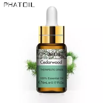PHATOIL 5 мл чистого растительного экстракта кедра эфирное масло с капельницей для ароматерапии диффузоры освежение воздуха облегчение тела удаление прыщей 1 PC