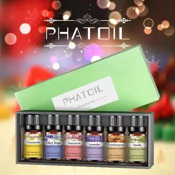 PHATOIL 6 шт., эфирное масло ванили, ромашки, лаванды и герани для увлажнителя воздуха, диффузор свежести воздуха, уход за кожей, массажное масло для тела, подарочные наборы #2-6 pcs/set