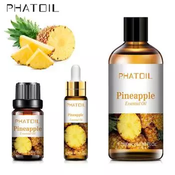 PHATOIL Ананасовые фруктовые эфирные масла для изготовления свечного мыла 100% чистые свежие органические ароматерапевтические растительные ароматические масла 10ML Pineapple+a dropper