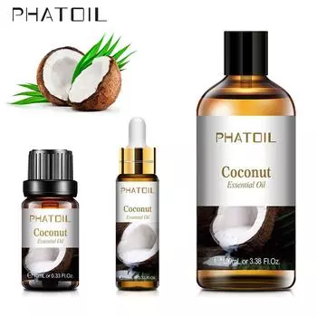 PHATOIL кокосовые фруктовые эфирные масла для очистителя воздуха, натуральное ароматическое масло для купания, уход за кожей, спа-массаж тела, фруктовые духи «сделай сам» 10ML Coconut+a dropper