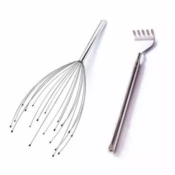 PHCOMRICH Scalp and Back 20 Ультралегкий и отличный массажер для домашних животных, когти, прочный, царапатель, релаксация, унисекс, (2 шт.) серебряный
