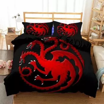 Phechion Fire and Blood 3D Print Bedding Set Duvet Covers Pillowcases One Piece Comforter Bedding Sets Bedclothes Bed K578 EU single(135x200cm)