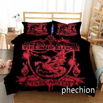 Phechion Огонь и Кровь 3D Принт Постельное Белье Набор Пододеяльники Наволочки Цельное Одеяло Постельные Наборы Постельное Белье Кровать K578 150x200cm 3pcs