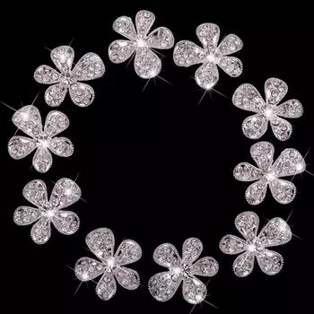 Phenovo Кристалл Цветок Стразы Пуговицы DIY Ремесло Украшение Серебро